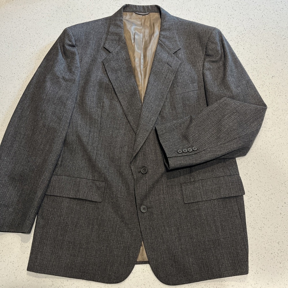 Christian Dior Monsieur Blazer Mens 46R Brown Plaid Sport Coat Wool Vintage
